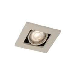 QAZQA Set mit 6 modernen Einbaustrahlern Beige GU10 50mm dreh- und kippbar - Qure