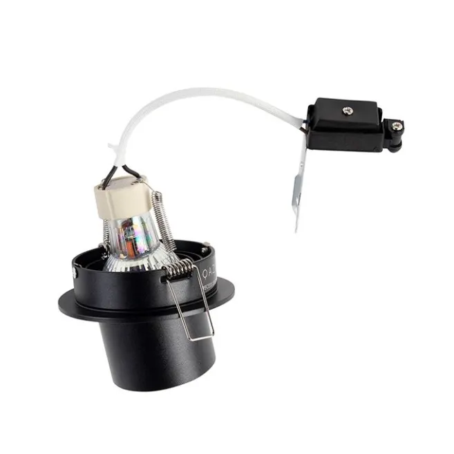 QAZQA Set mit 6 modernen Einbaustrahlern schwarz rund schwenkbar - Installa