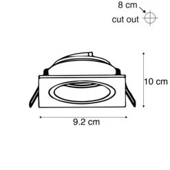 QAZQA Set mit 6 modernen Einbaustrahlern schwarz 9,3 cm dreh- und schwenkbar - Chuck