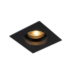 QAZQA Set mit 6 modernen Einbaustrahlern schwarz 9,3 cm dreh- und schwenkbar - Chuck