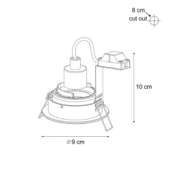 QAZQA Set mit 6 modernen Einbaustrahlern Beige GU10 50mm dreh- und schwenkbar - Chuck