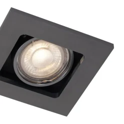 QAZQA Set mit 6 modernen Einbaustrahlern Gunmetal GU10 50mm Rund Kippbar - Qure