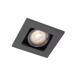 QAZQA Set mit 6 modernen Einbaustrahlern Gunmetal GU10 50mm Rund Kippbar - Qure