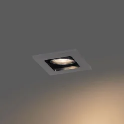 QAZQA Set mit 6 modernen Einbaustrahlern Gunmetal GU10 50mm Rund Kippbar - Qure