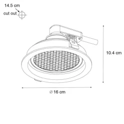 QAZQA Set mit 6 modernen Einbaustrahlern Gold Verstellbar - Coop 111 Honey