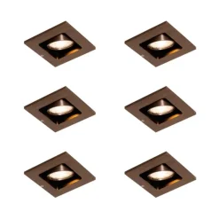 QAZQA Set mit 6 modernen Einbaustrahlern Dunkelbronze Verstellbar - Qure