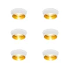 QAZQA Set mit 6 modernen Einbaustrahlern weiß mit goldener Innenseite - Insta