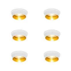 QAZQA Set mit 6 modernen Einbaustrahlern weiß mit goldener Innenseite - Insta