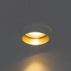 QAZQA Set mit 6 modernen Einbaustrahlern weiß mit goldener Innenseite - Insta
