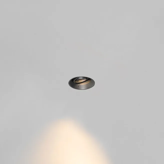 QAZQA Set mit 6 modernen Einbaustrahlern schwarz GU10 rund randlos - Oneon