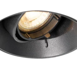 QAZQA Set mit 6 modernen Einbaustrahlern schwarz GU10 rund randlos - Oneon