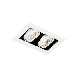 QAZQA Set mit 6 modernen Einbaustrahlern Weiß 2-flammig Verstellbar - Oneon 70