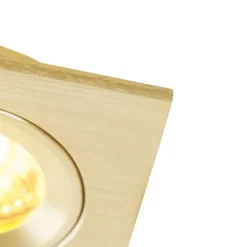 QAZQA Set mit 6 modernen Einbaustrahlern Gold Quadratisch IP44 - Xena