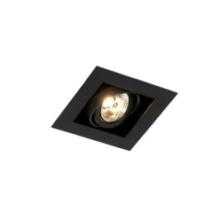 QAZQA Set mit 6 modernen schwarzen, verstellbaren Einbaustrahlern - Oneon 70