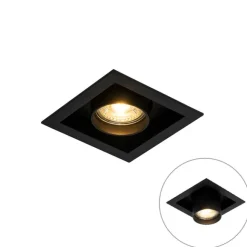 QAZQA Set mit 6 modernen schwarzen, verstellbaren Einbauspots - Roof