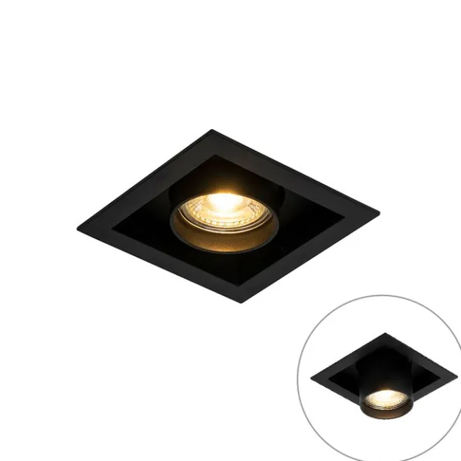 QAZQA Set mit 6 modernen schwarzen, verstellbaren Einbauspots - Roof