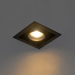 QAZQA Set mit 6 modernen schwarzen, verstellbaren Einbauspots - Roof