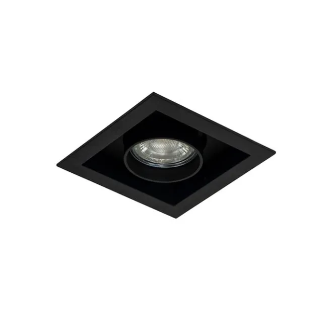 QAZQA Set mit 6 modernen schwarzen, verstellbaren Einbauspots - Roof