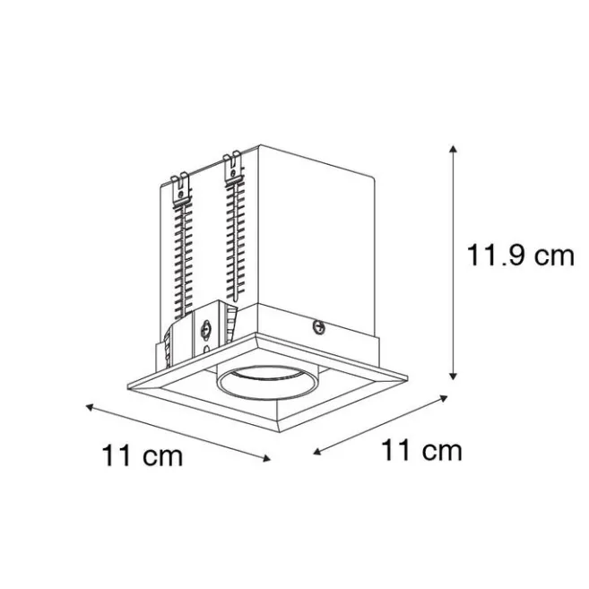 QAZQA Set mit 6 modernen schwarzen, verstellbaren Einbauspots - Roof
