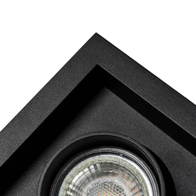 QAZQA Set mit 6 modernen schwarzen, verstellbaren Einbauspots - Roof