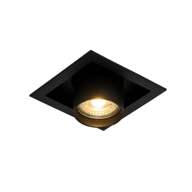 QAZQA Set mit 6 modernen schwarzen, verstellbaren Einbauspots - Roof