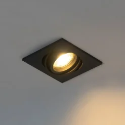 QAZQA Set mit 6 modernen schwarzen, verstellbaren Einbaustrahlern - Club