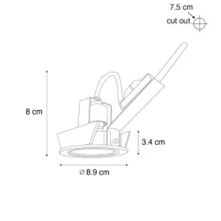 QAZQA Set mit 12 modernen, schwenkbaren Einbaustrahlern Dunkelbronze - Cisco