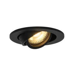 QAZQA Set mit 6 modernen, schwenkbaren Einbaustrahlern schwarz - Club