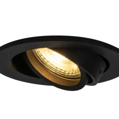 QAZQA Set mit 6 modernen, schwenkbaren Einbaustrahlern schwarz - Club