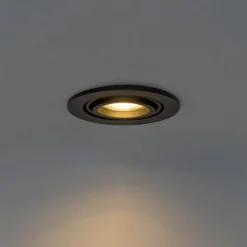 QAZQA Set mit 6 modernen, schwenkbaren Einbaustrahlern schwarz - Club