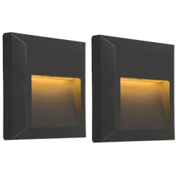 QAZQA Set mit 2 modernen Wandleuchten dunkelgrau inkl. LED - Gem 2