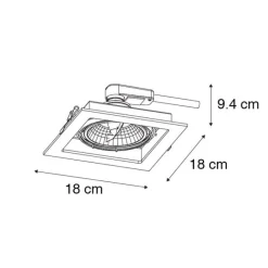 QAZQA Set mit 6 Moderner Einbau Spot schwarz 18 cm verstellbar - Artemis 111