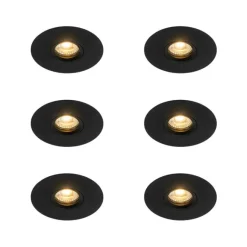 QAZQA Set mit 6 Moderner Einbaustrahler schwarz 12 cm - Buco