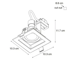 QAZQA Set mit 6 Moderner Einbaustrahler weiß verstellbar - Carree