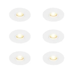 QAZQA Set mit 6 Moderner Einbaustrahler weiß 12 cm - Buco