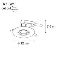 QAZQA Set mit 6 Moderner Einbaustrahler weiß 12 cm - Buco