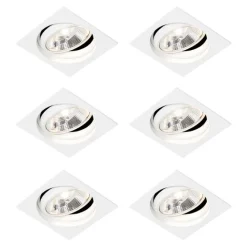 QAZQA Set mit 6 Modernes versenktes Spotweiß verstellbar - Chuck 111