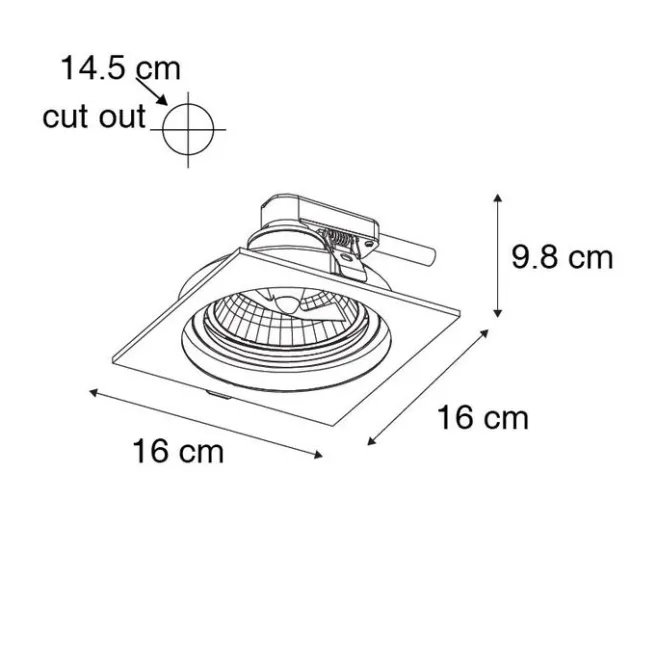 QAZQA Set mit 6 Modernes versenktes Spotweiß verstellbar - Chuck 111