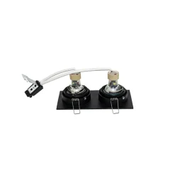 QAZQA Set mit 6 quadratischen Einbaustrahlern schwarz verstellbar 2-flammig - Chuck