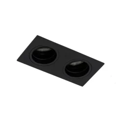 QAZQA Set mit 6 quadratischen Einbaustrahlern schwarz verstellbar 2-flammig - Chuck