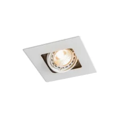 QAZQA Set mit 6 Quadratischer Einbauspot weiß schwenkbar und kippbar - Artemis