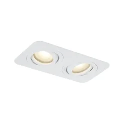 QAZQA Set mit 6 runden Einbaustrahlern weiß GU10 50mm dreh- und schwenkbar IP44 2-flammig - Alberto