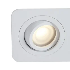 QAZQA Set mit 6 runden Einbaustrahlern weiß GU10 50mm dreh- und schwenkbar IP44 2-flammig - Alberto