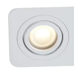 QAZQA Set mit 6 runden Einbaustrahlern weiß GU10 50mm dreh- und schwenkbar IP44 2-flammig - Alberto