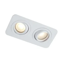 QAZQA Set mit 6 runden Einbaustrahlern weiß GU10 50mm dreh- und schwenkbar IP44 2-flammig - Alberto