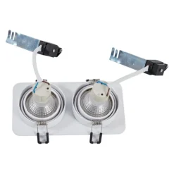 QAZQA Set mit 6 runden Einbaustrahlern weiß GU10 50mm dreh- und schwenkbar IP44 2-flammig - Alberto