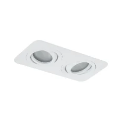 QAZQA Set mit 6 runden Einbaustrahlern weiß GU10 50mm dreh- und schwenkbar IP44 2-flammig - Alberto