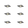 QAZQA Set mit 6 runden Einbaustrahlern Gunmetal GU10 50mm Verstellbar IP44 - Alberto