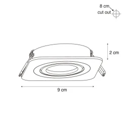 QAZQA Set mit 6 runden Einbaustrahlern Gunmetal GU10 50mm Verstellbar IP44 - Alberto