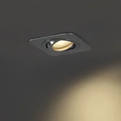 QAZQA Set mit 6 runden Einbaustrahlern Gunmetal GU10 50mm Verstellbar IP44 - Alberto